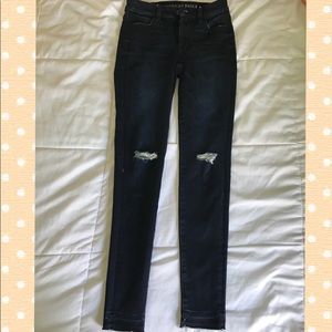 Dark-wash, hi-rise American Eagle jeans